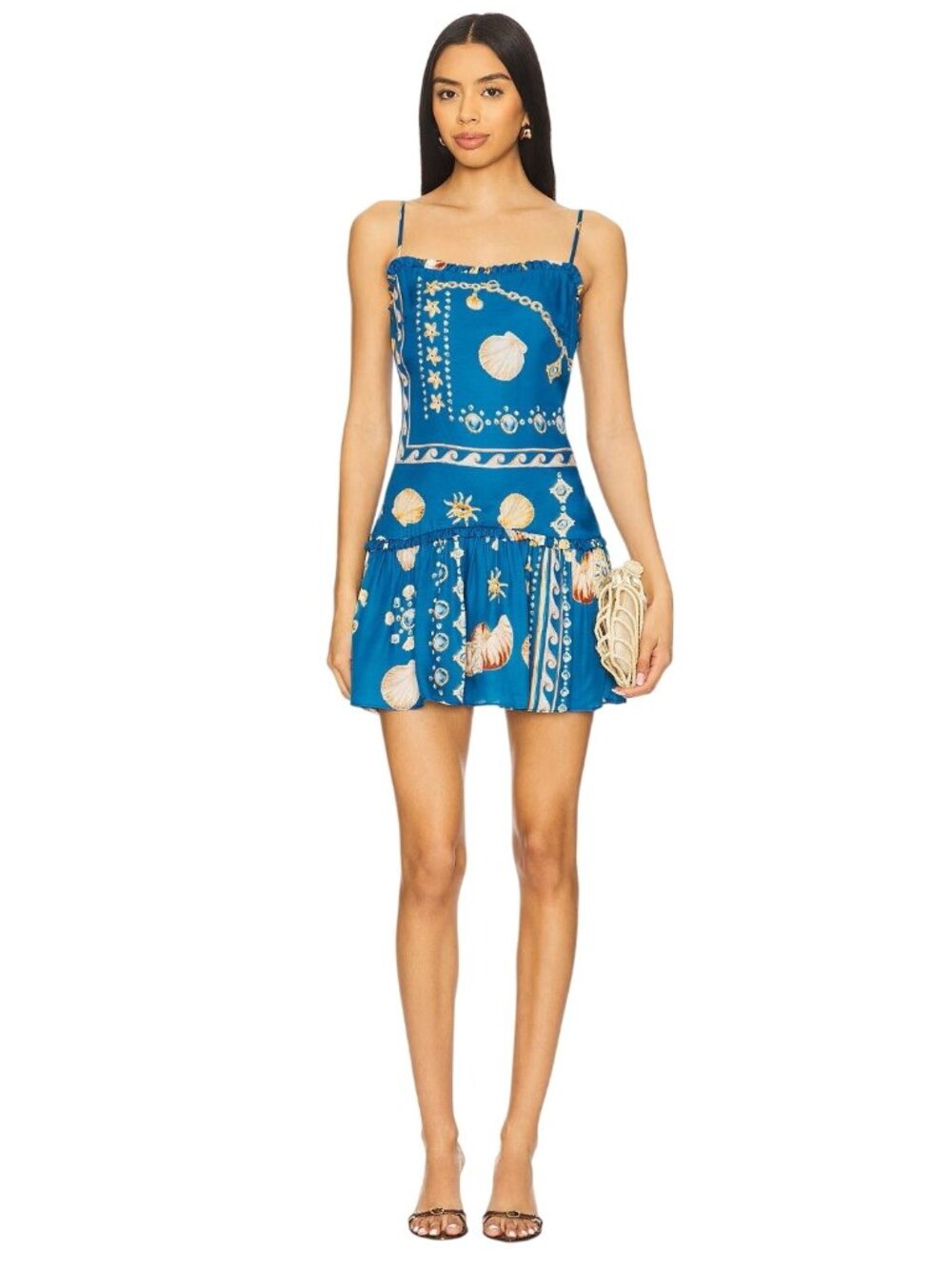 ROAME. Louie Dress in Vintage Treasures Marine 1/Small New Womens Mini